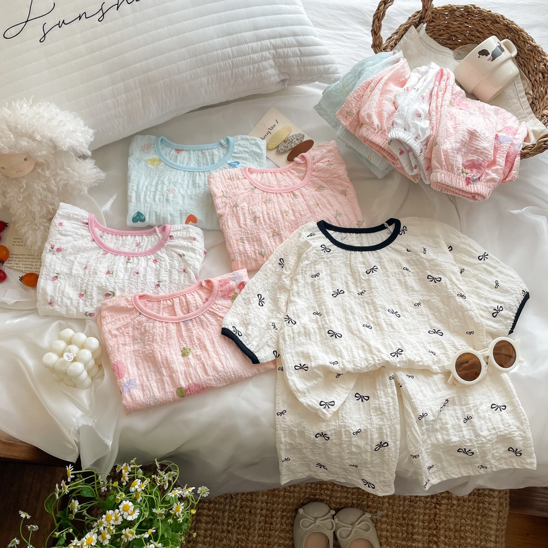 【听妈妈话~】夏季新款时光棉甜美印花家居服五分袖七分裤睡衣