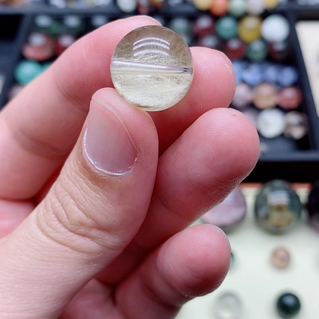 单珠未镶嵌水晶全净体15.7兔毛半盆