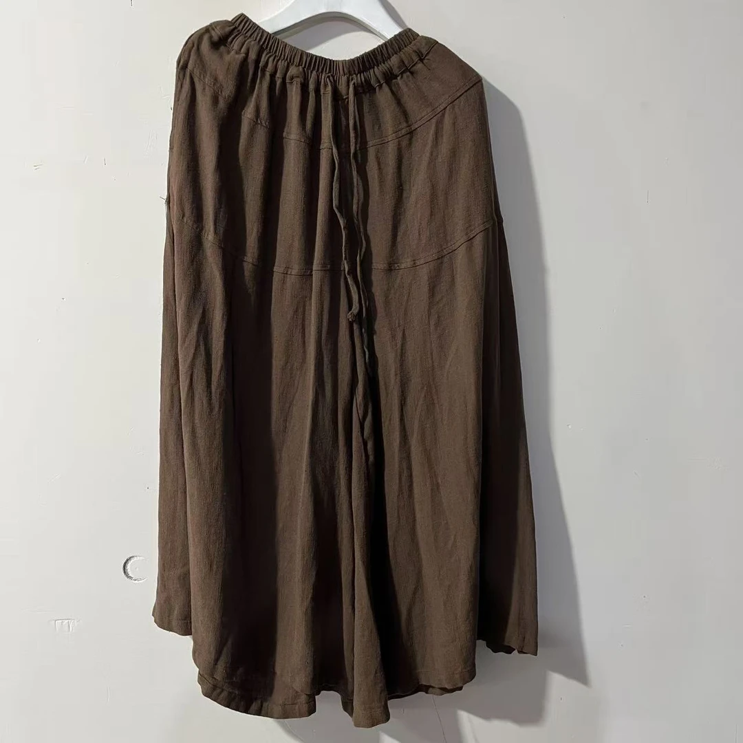 轻尘5216秋季新款汉麻裙裤