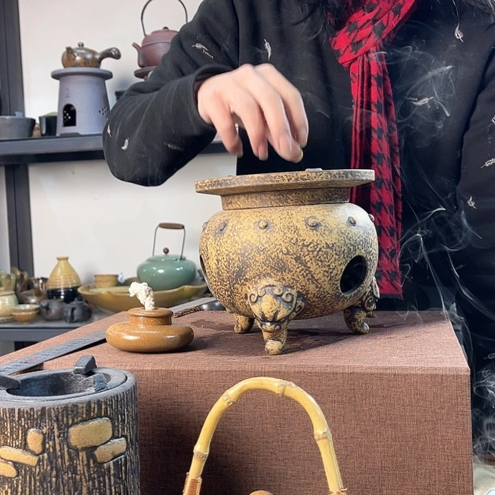 紫泥茶壶紫砂粗陶茶器