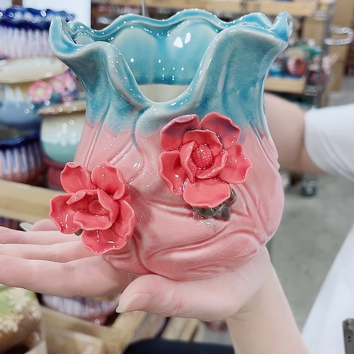 有孔，凑10元包邮陶瓷花盆发货！