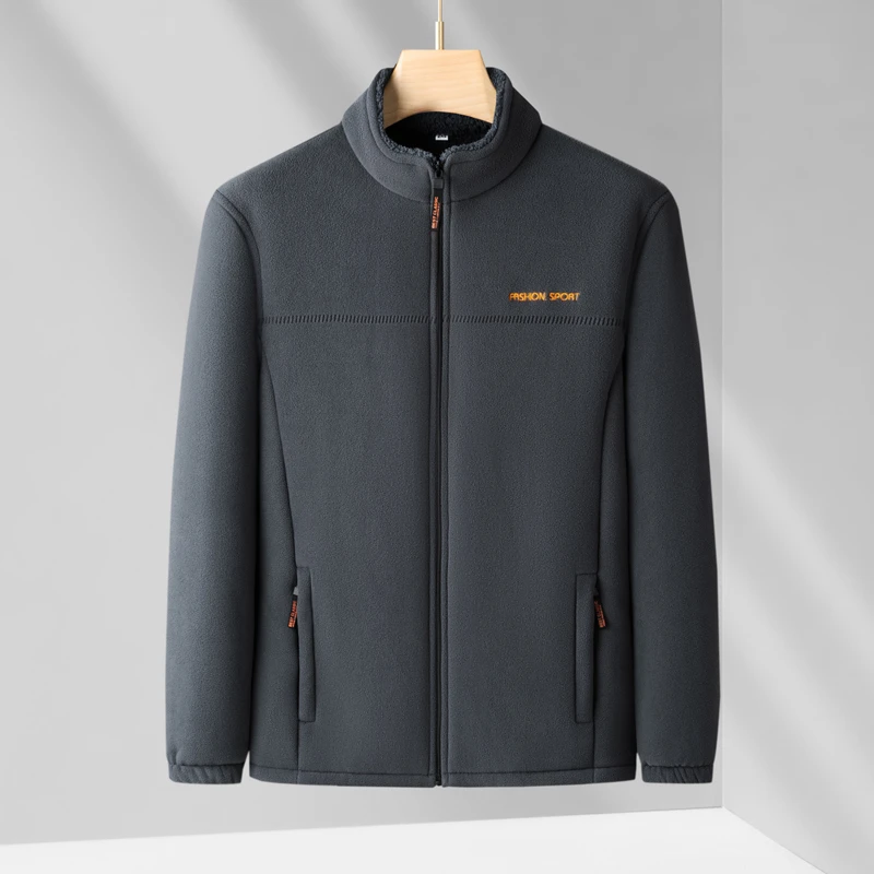 摇粒绒外套男户外保暖抓绒夹克保暖秋季长袖男士立领大码