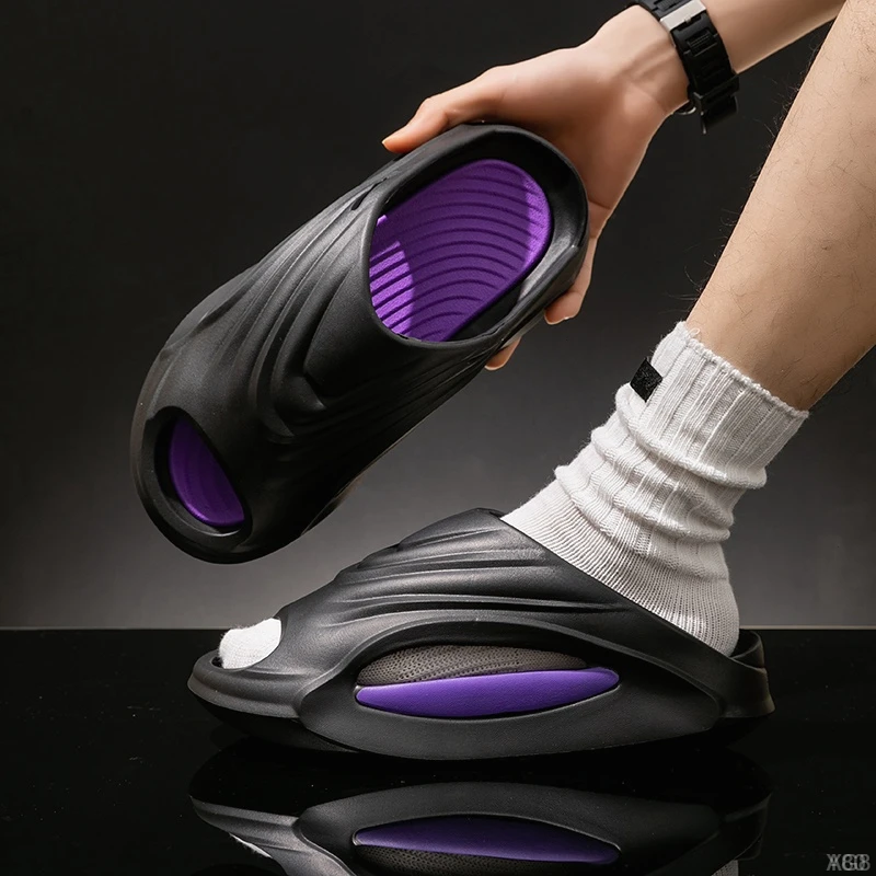 男士夏季速干沙滩拖鞋防滑软底外穿凉拖机车跑步训练运动鞋男