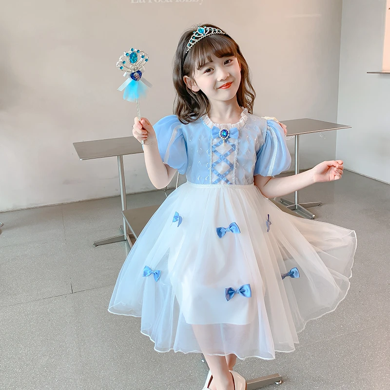 女童爱莎公主裙夏装连衣裙2024新款童装纱裙儿童夏季裙子QZ10920