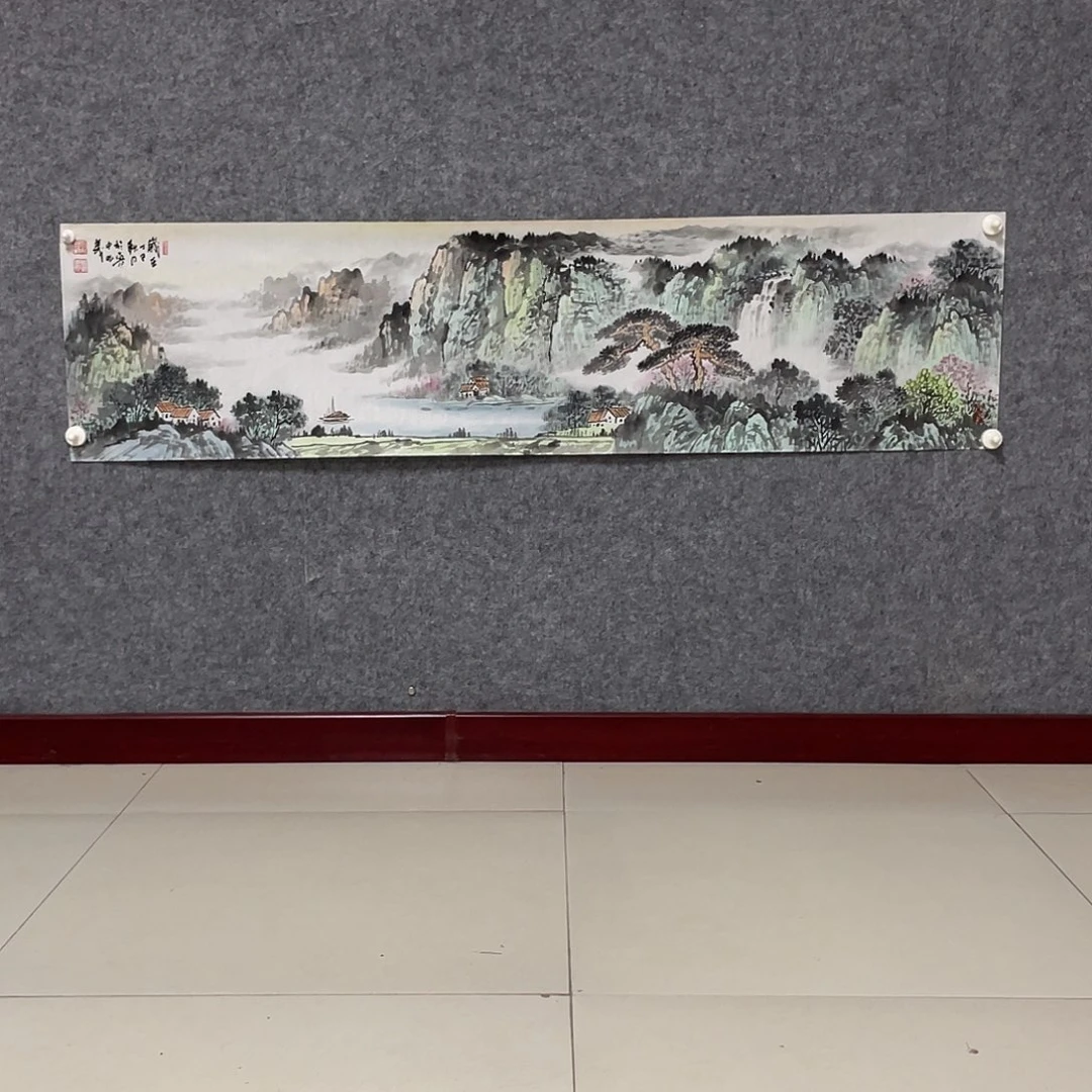 国画四尺对开画芯 捡漏 孙兆怡老师