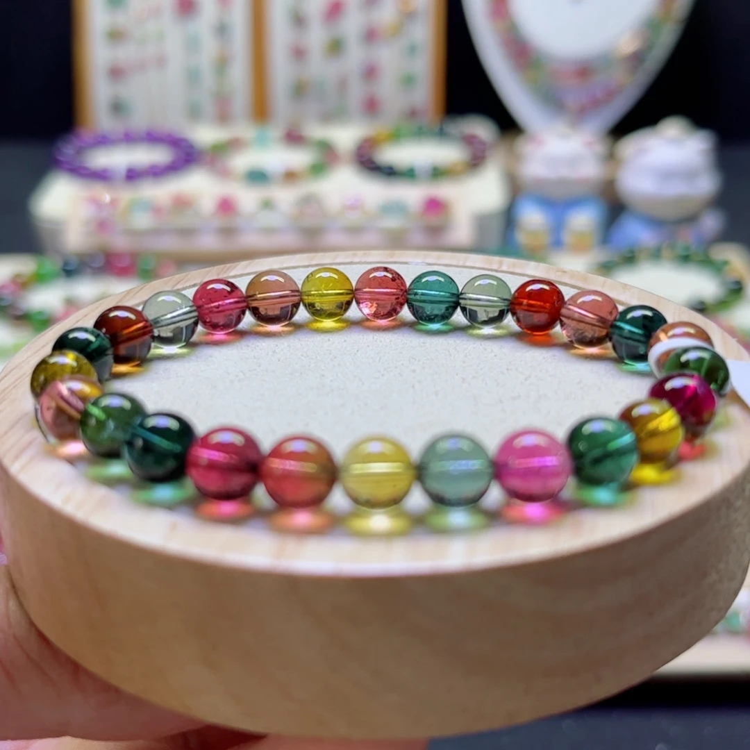 手链未镶嵌碧玺7.4mm色标糖果