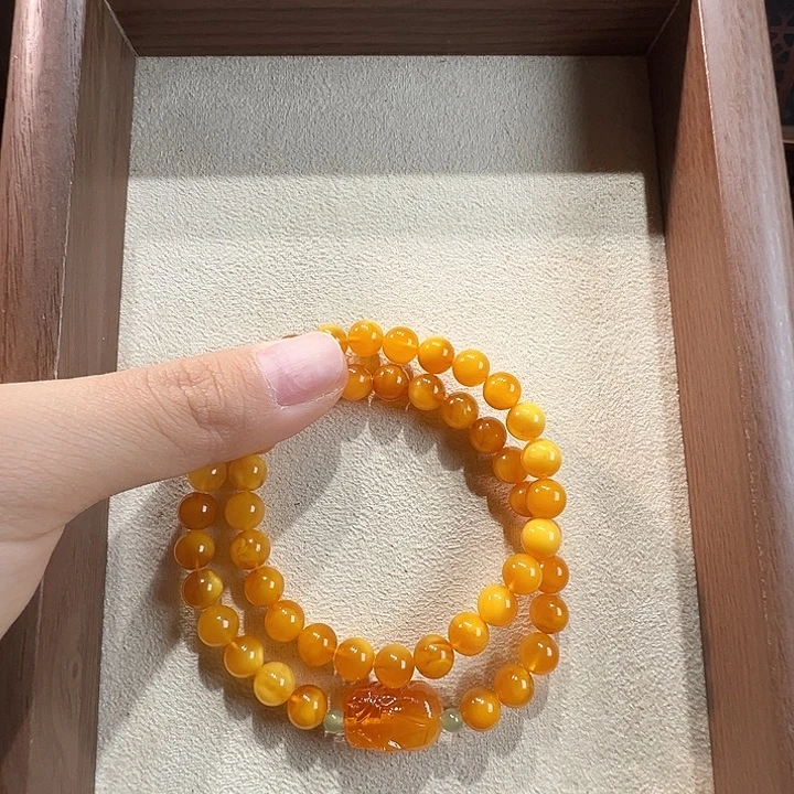 蜜蜡未镶嵌手串7.9mm蜜蜡手串