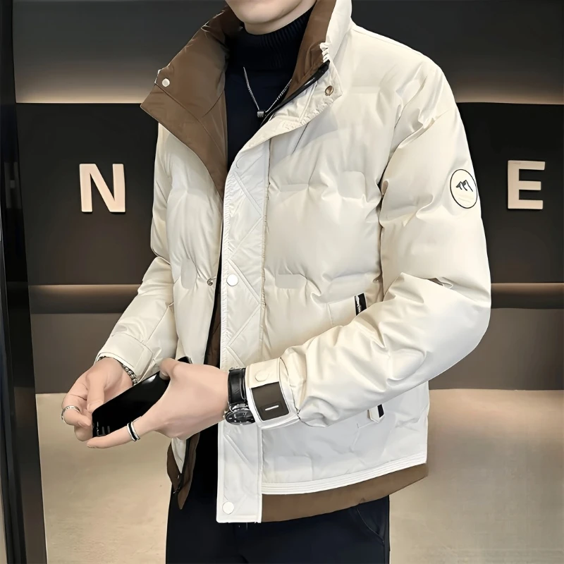 真维斯冬季潮牌休闲百搭立领羽绒服男士新款时尚轻薄短款保暖外套