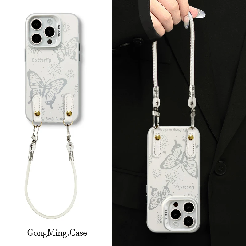 烟花蝴蝶彩银壳适用于iPhoneiPhone苹果16手机壳华为oppo小米手机