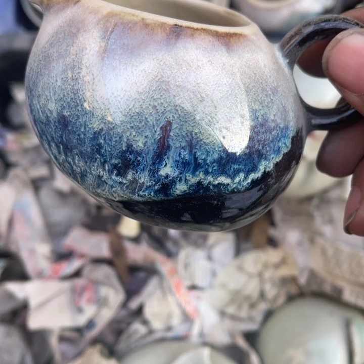 陶库存瓷器窑变釉公道杯一个