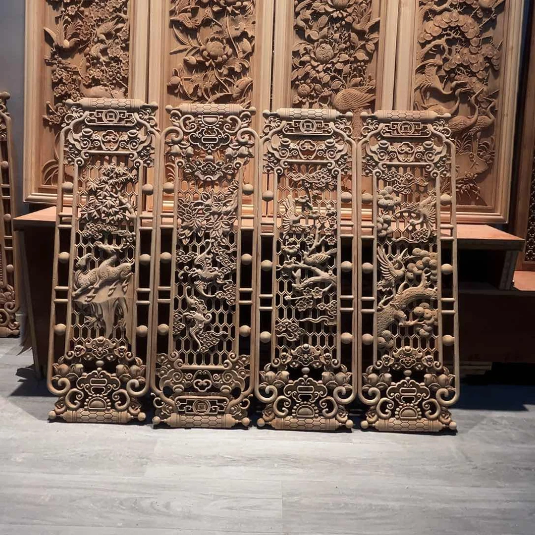 竖款毛*子香樟木福禄寿喜