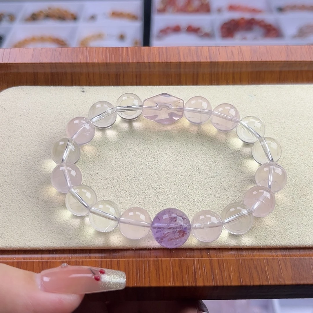 水晶手串未镶嵌粉水10mm