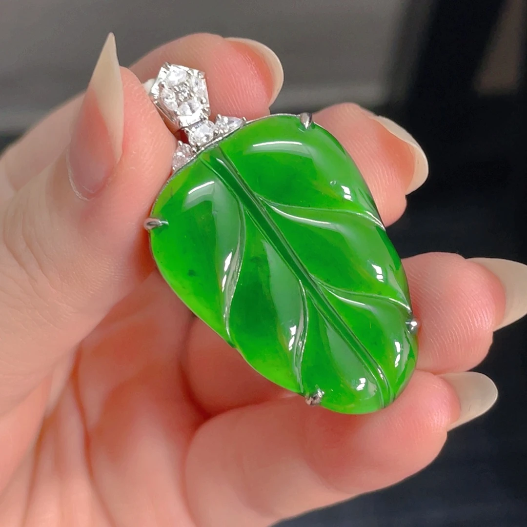 吊坠(不含链)银S925镶嵌翡翠