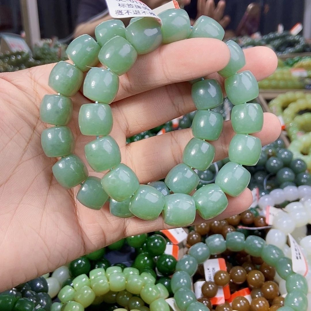 未镶嵌手串和田玉纯天然卡14新疆且末料且末蓝多样性发一