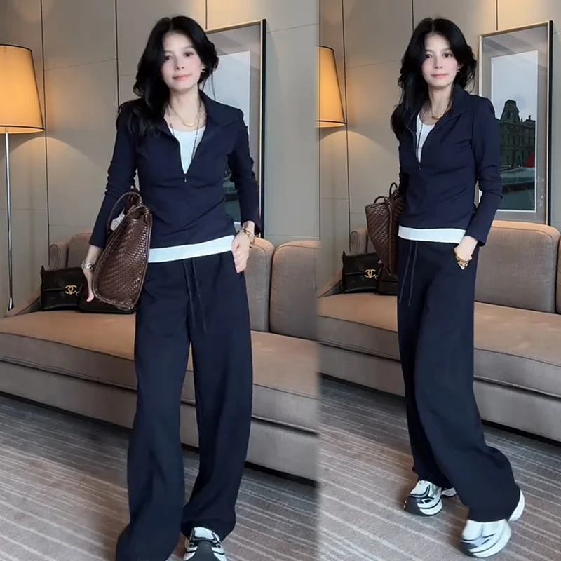 2025秋季新款显瘦气质时尚套装女网红高档休闲百搭宽松大码两件套
