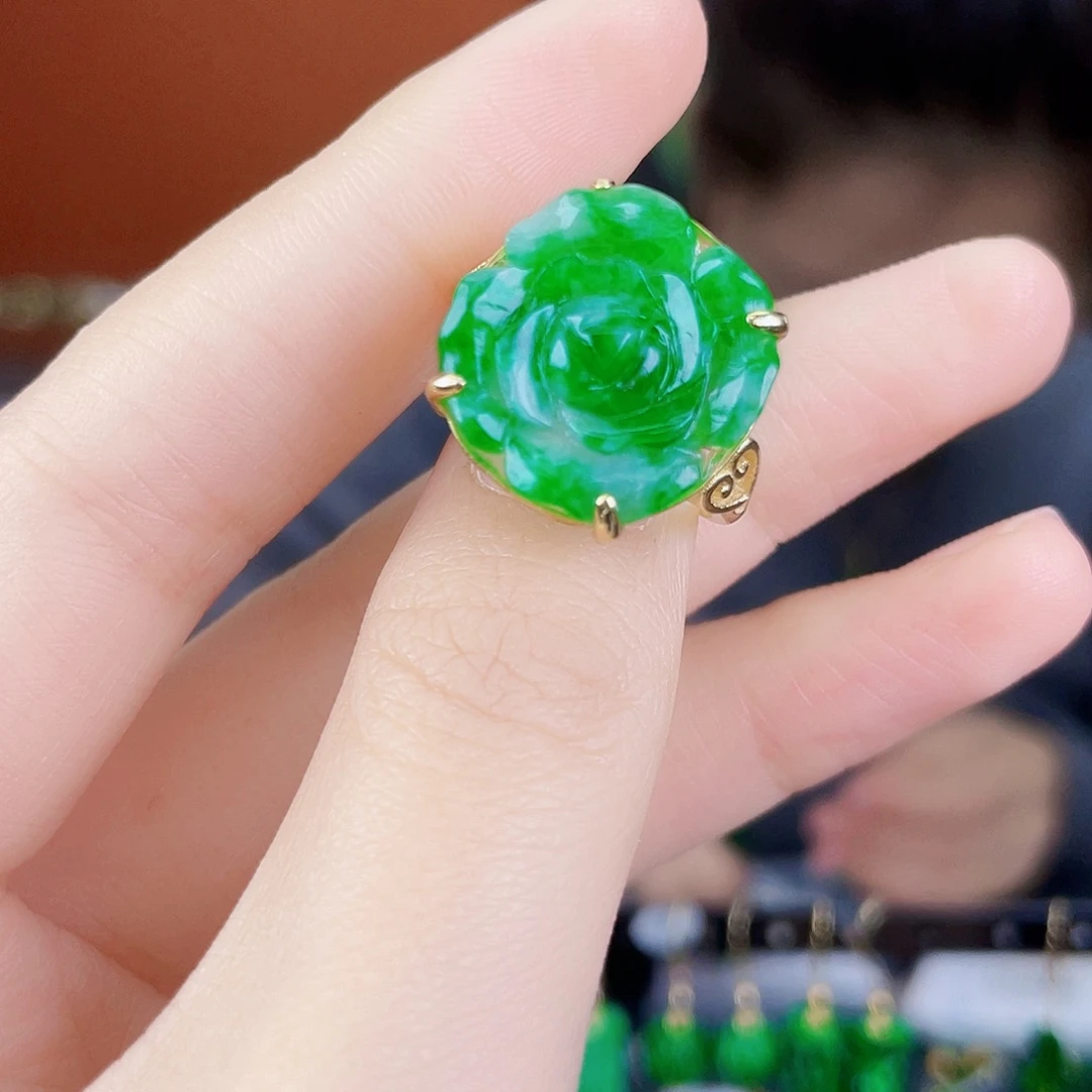 翡翠银S925镶嵌耳饰