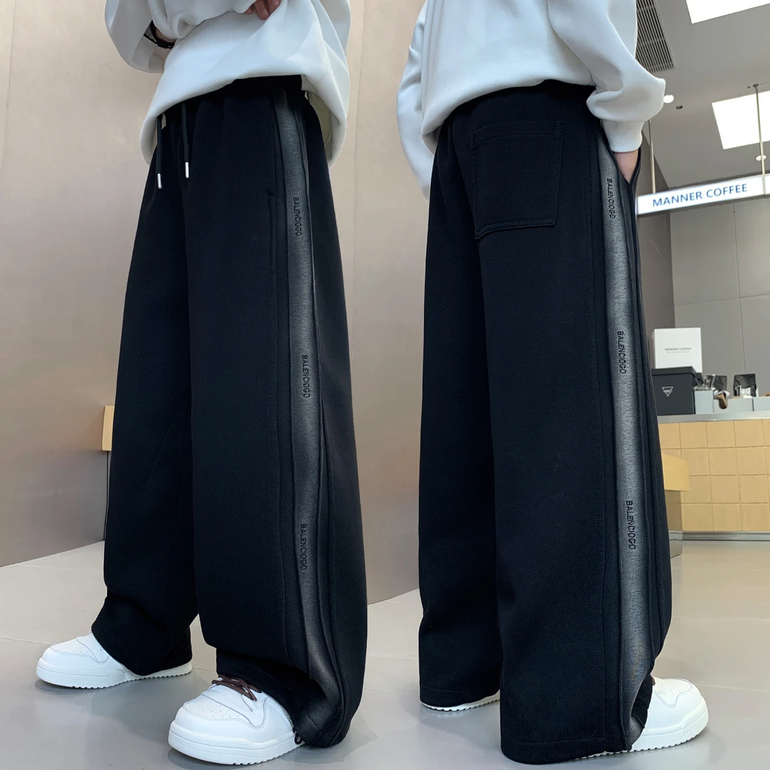 男童加绒裤子秋冬大童冬装运动长裤2025新款儿童一体绒卫裤青少年