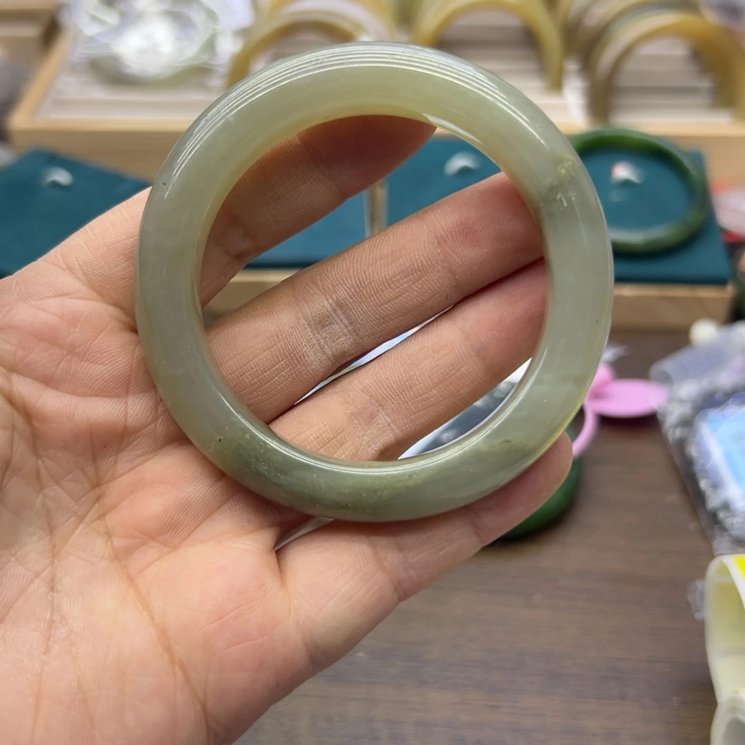 和田玉未镶嵌手镯55圈围088