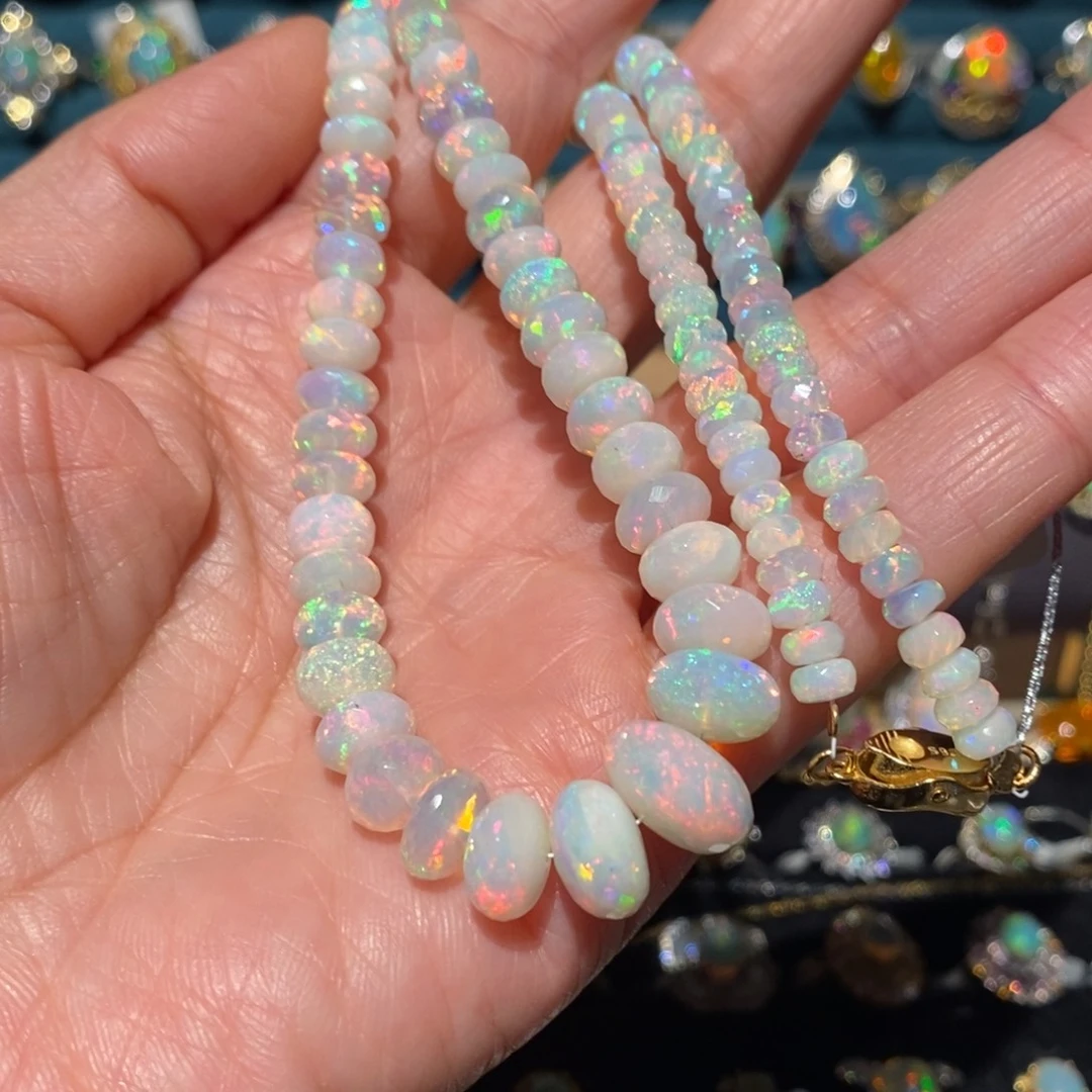 琪***格欧泊银S925镶嵌项链