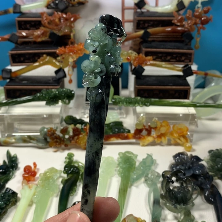 未镶嵌蛇纹石玉发簪