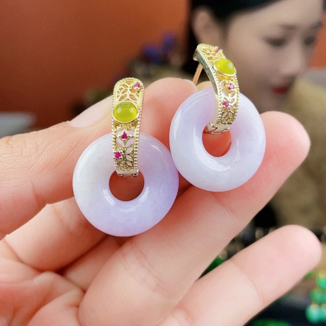 翡翠未镶嵌耳饰饰品