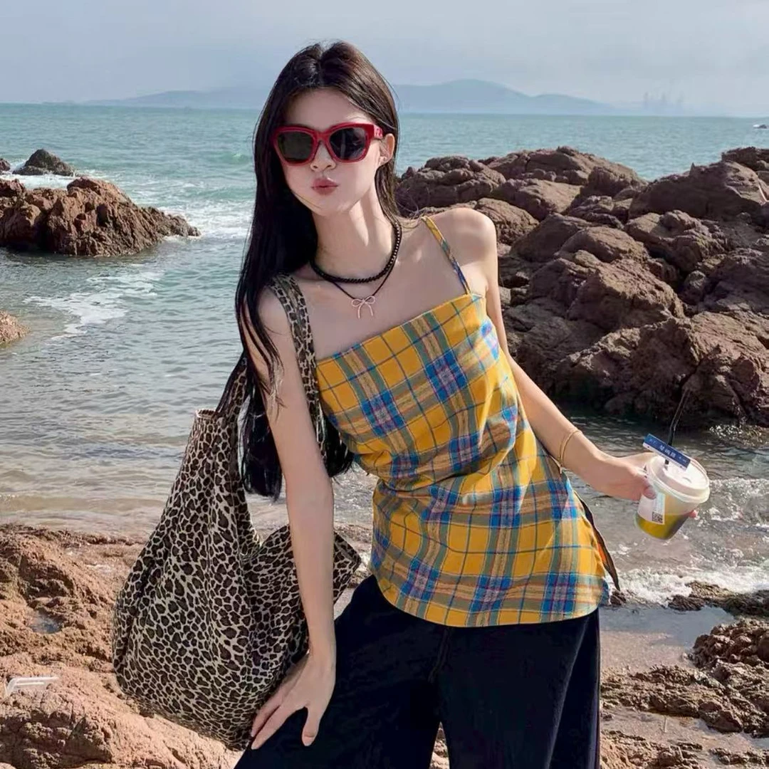 【黄格子来袭】超好搭的上衣女