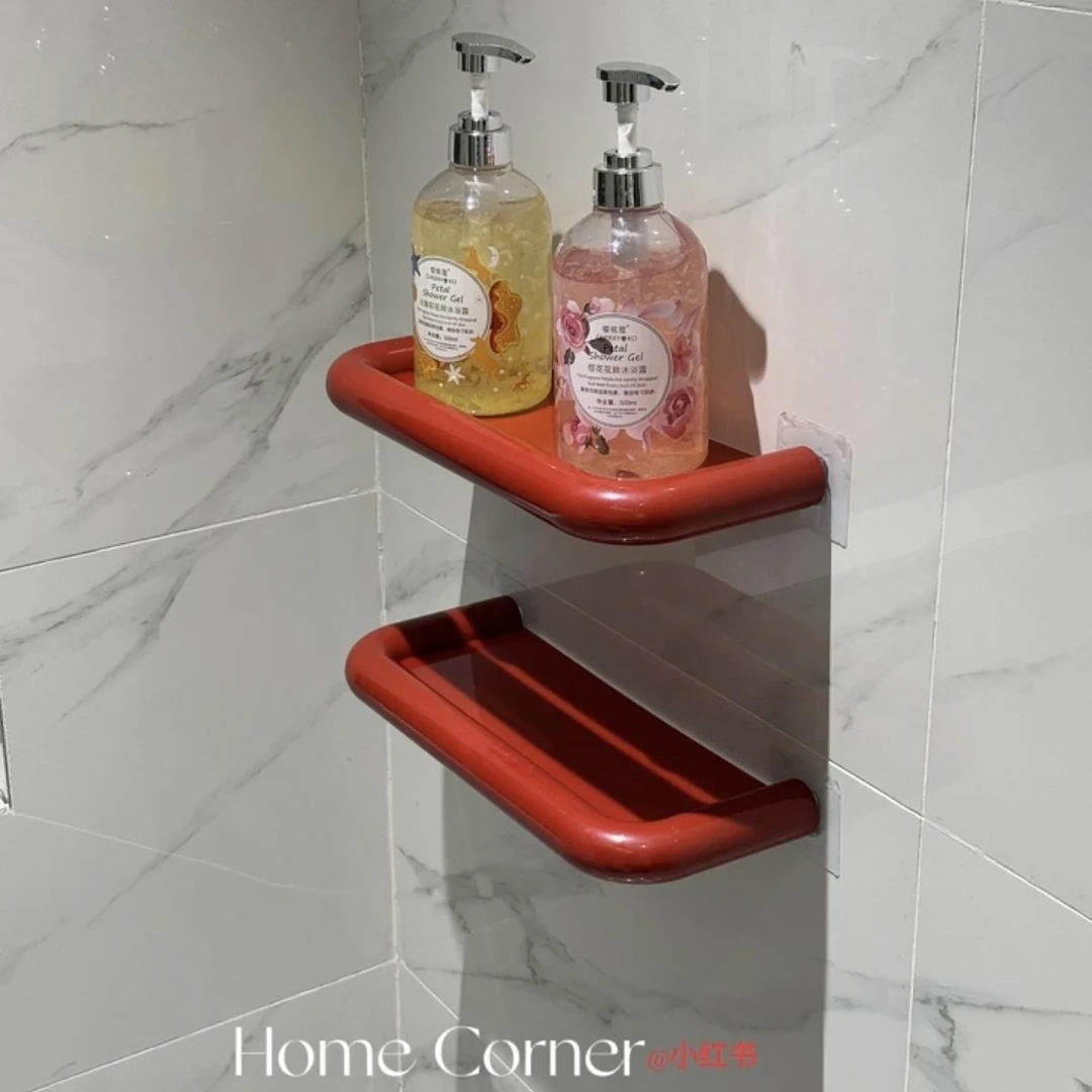 【新家的100个快递】多巴胺浴室置物架免打孔壁挂式洗漱台收纳架