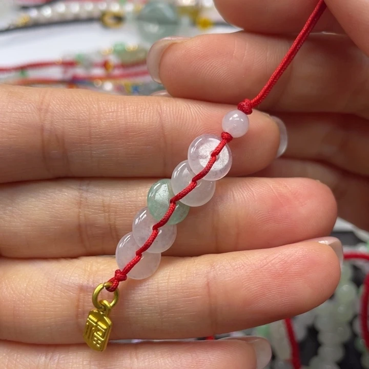 翡翠未镶嵌手绳手机挂