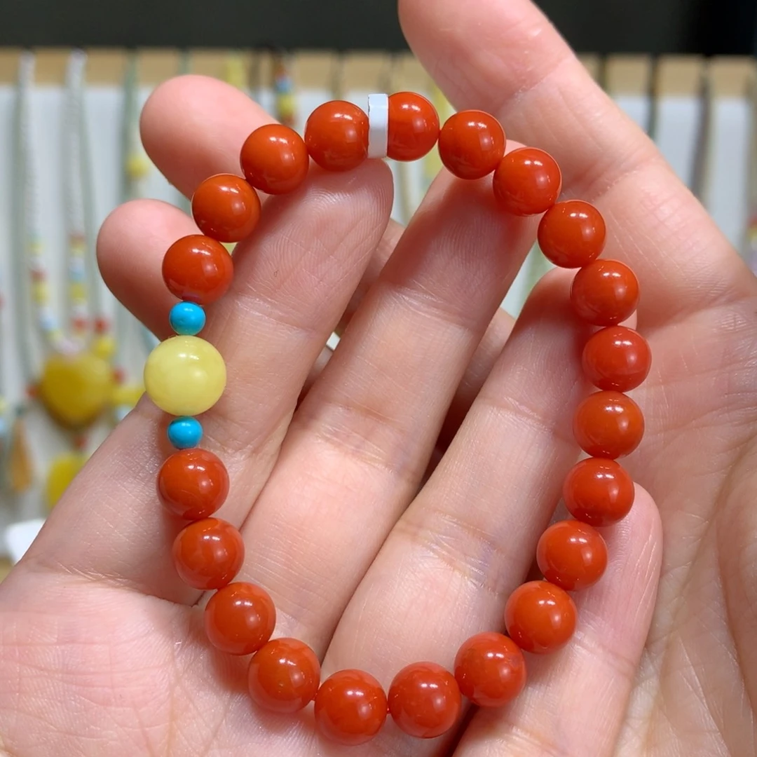 南红玛瑙手链未镶嵌7.7m m