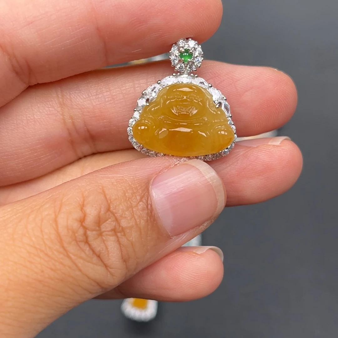 翡翠银S925镶嵌吊坠(不含链)