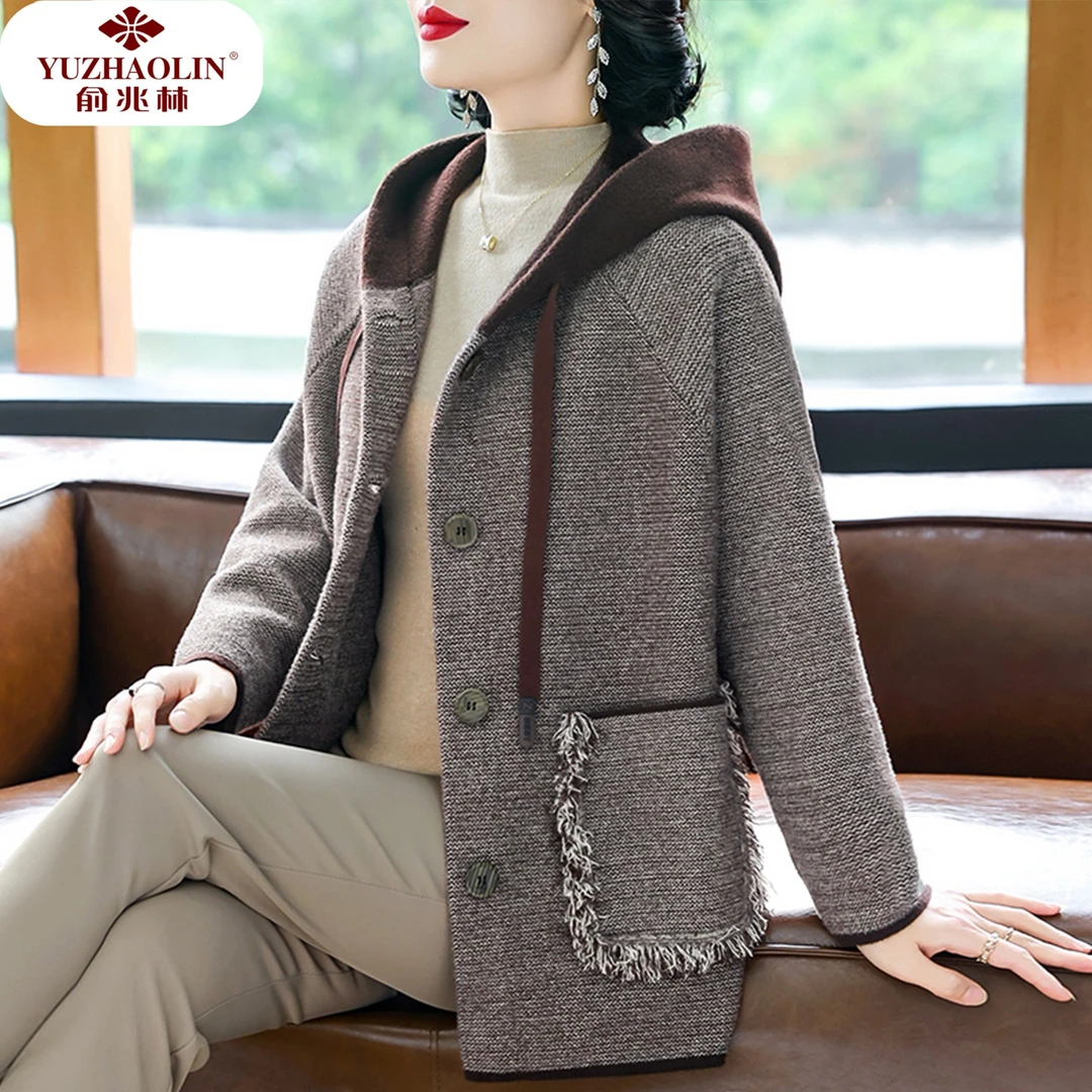妈妈秋装外套洋气上衣服2025新款中老年女装秋冬端庄大气毛呢大衣