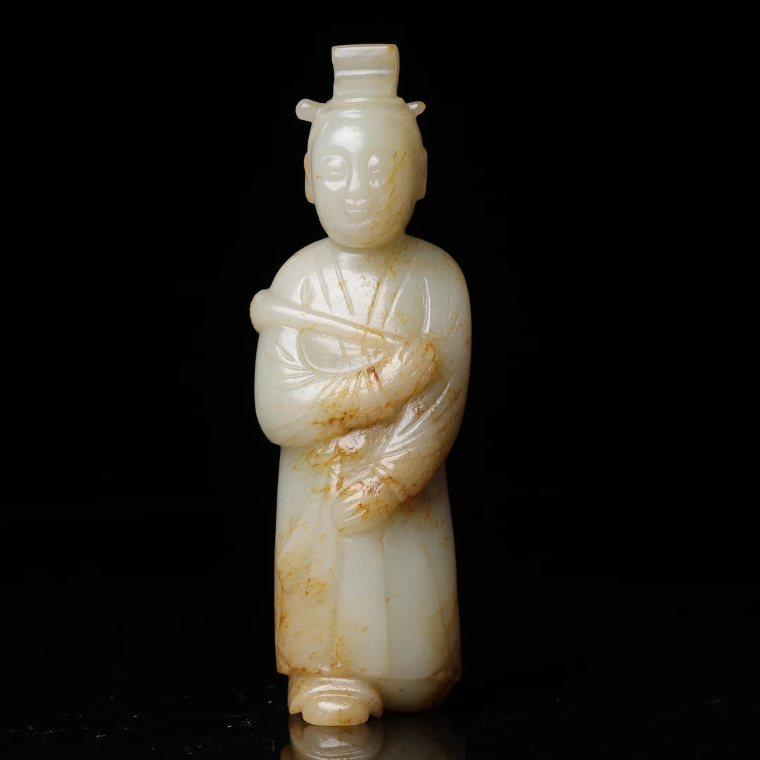 清代和田玉人物花件-CS
