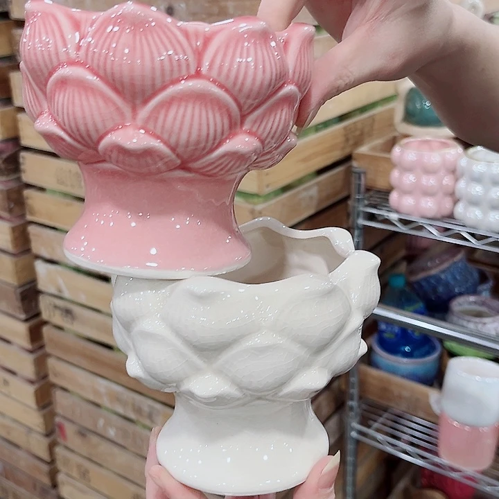 有孔.凑单10元陶瓷花盆发货！