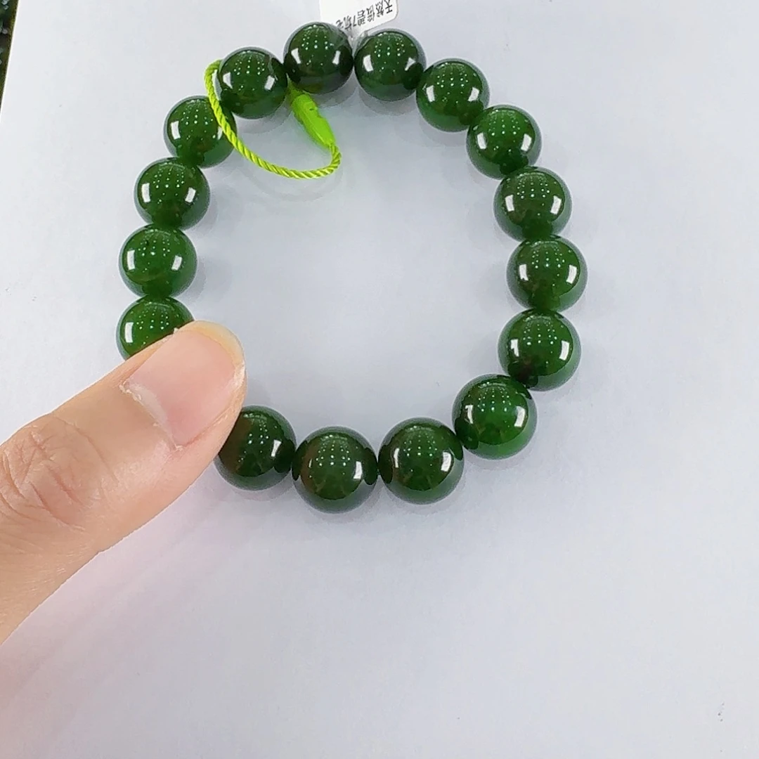 手链未镶嵌和田玉（碧玉）青*