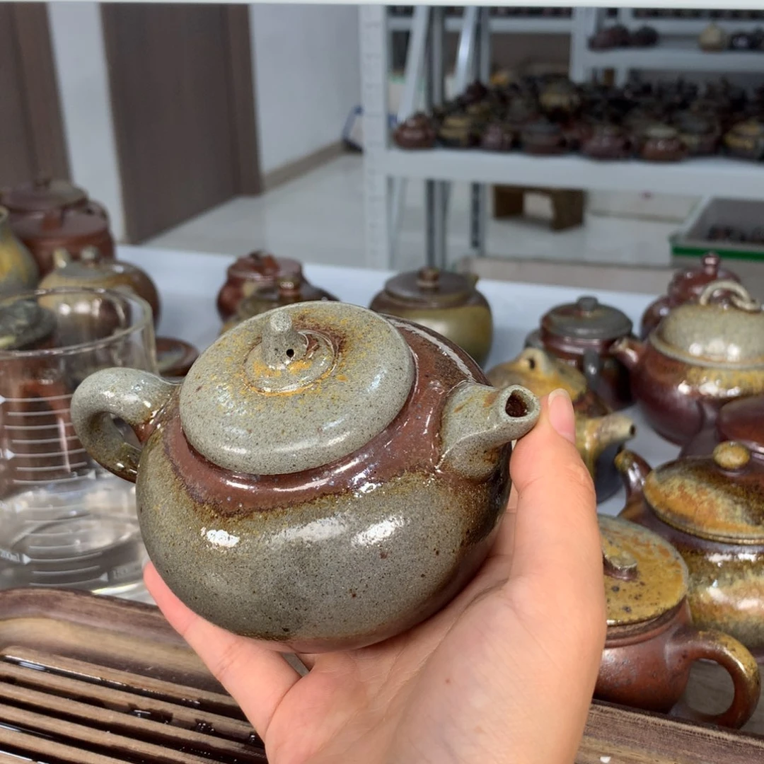 茶壶紫砂纯自然柴烧