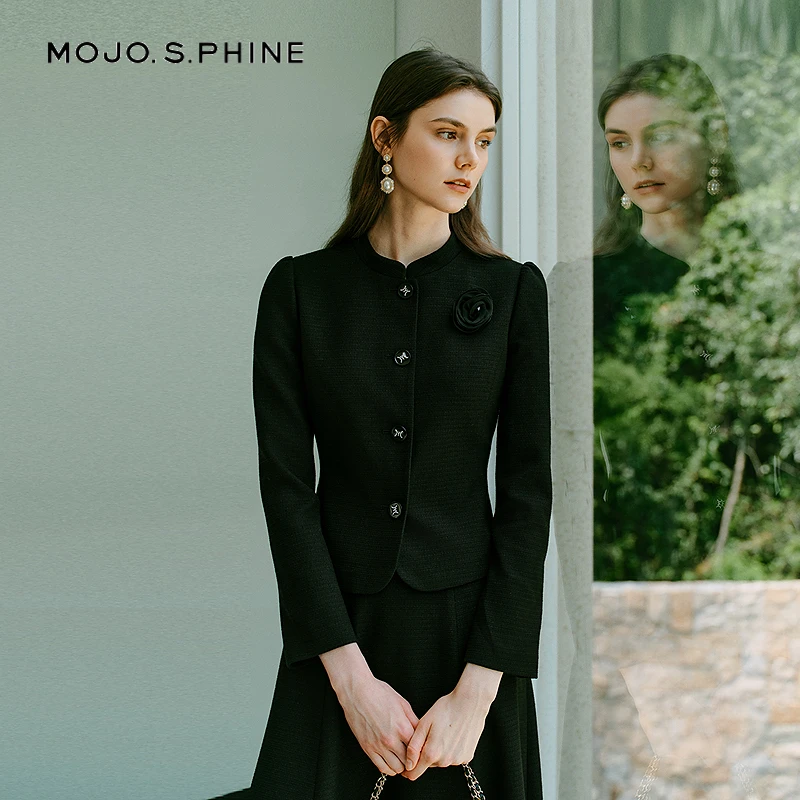 【清波老师专享】黑色高级感短外套气质国风上衣MOGD04WJK208B11