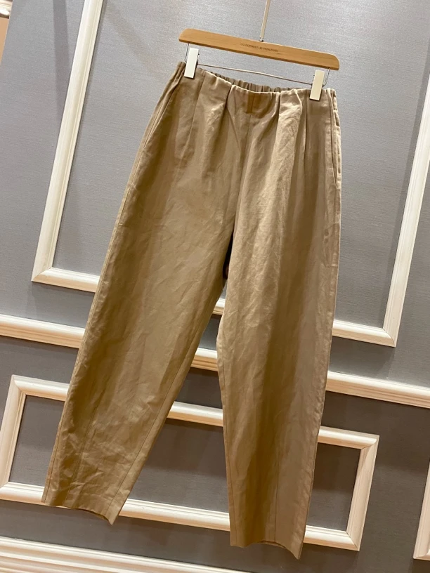 欧都梦·F家意大利进口棉麻锥形九分休闲裤 3041