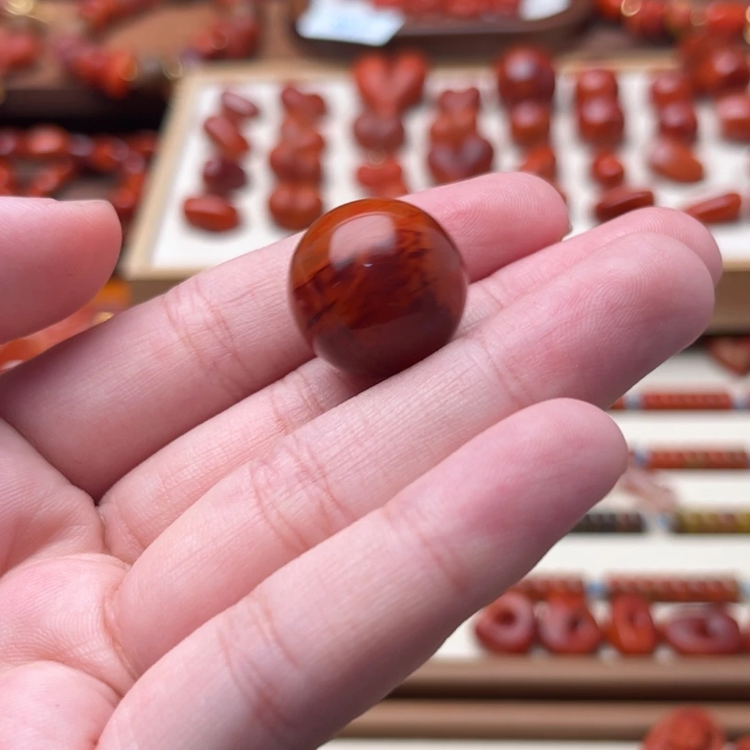 未镶嵌南红南红玛瑙46原矿单珠18.5mm