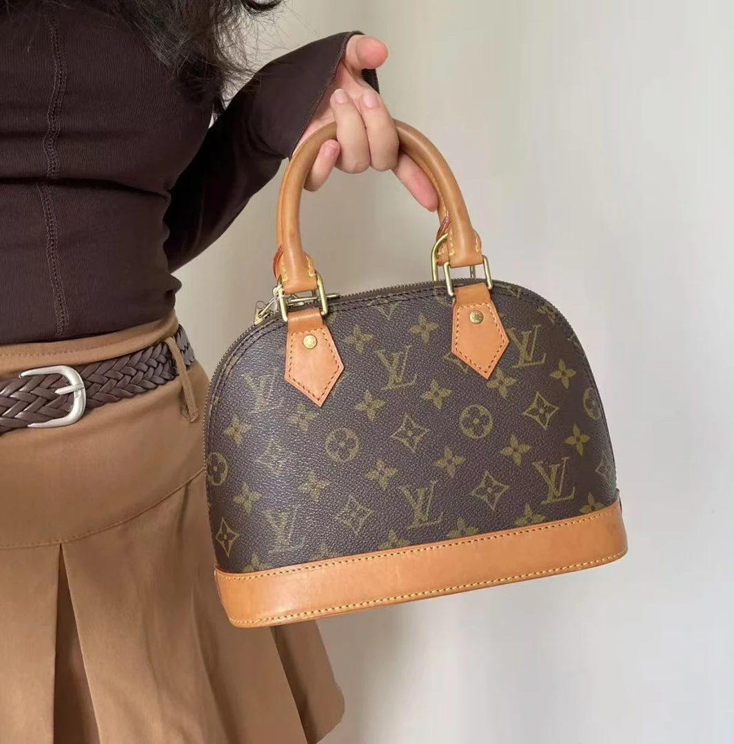 95新 LouisVuitton/路易威登 路易威登b1373老花全原贝壳bb