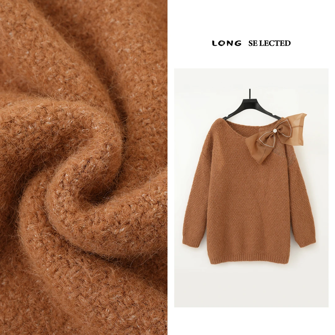 H6684甜美风天花板！蝴蝶结钻饰针织毛衣，蓬松软糯，秋冬穿搭超吸睛