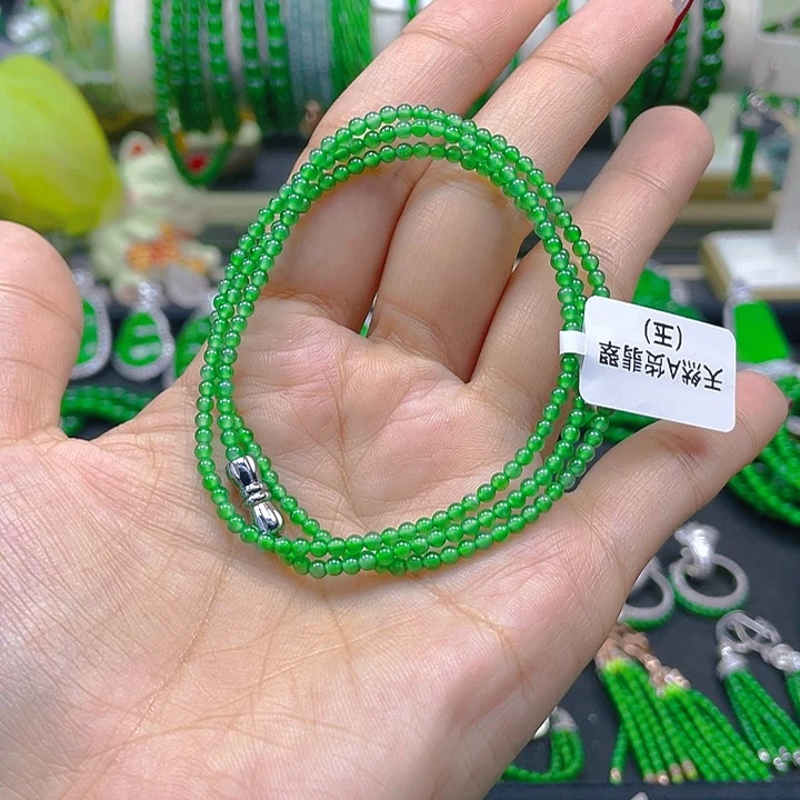 翡翠颈饰未镶嵌-圆珠项链2.5