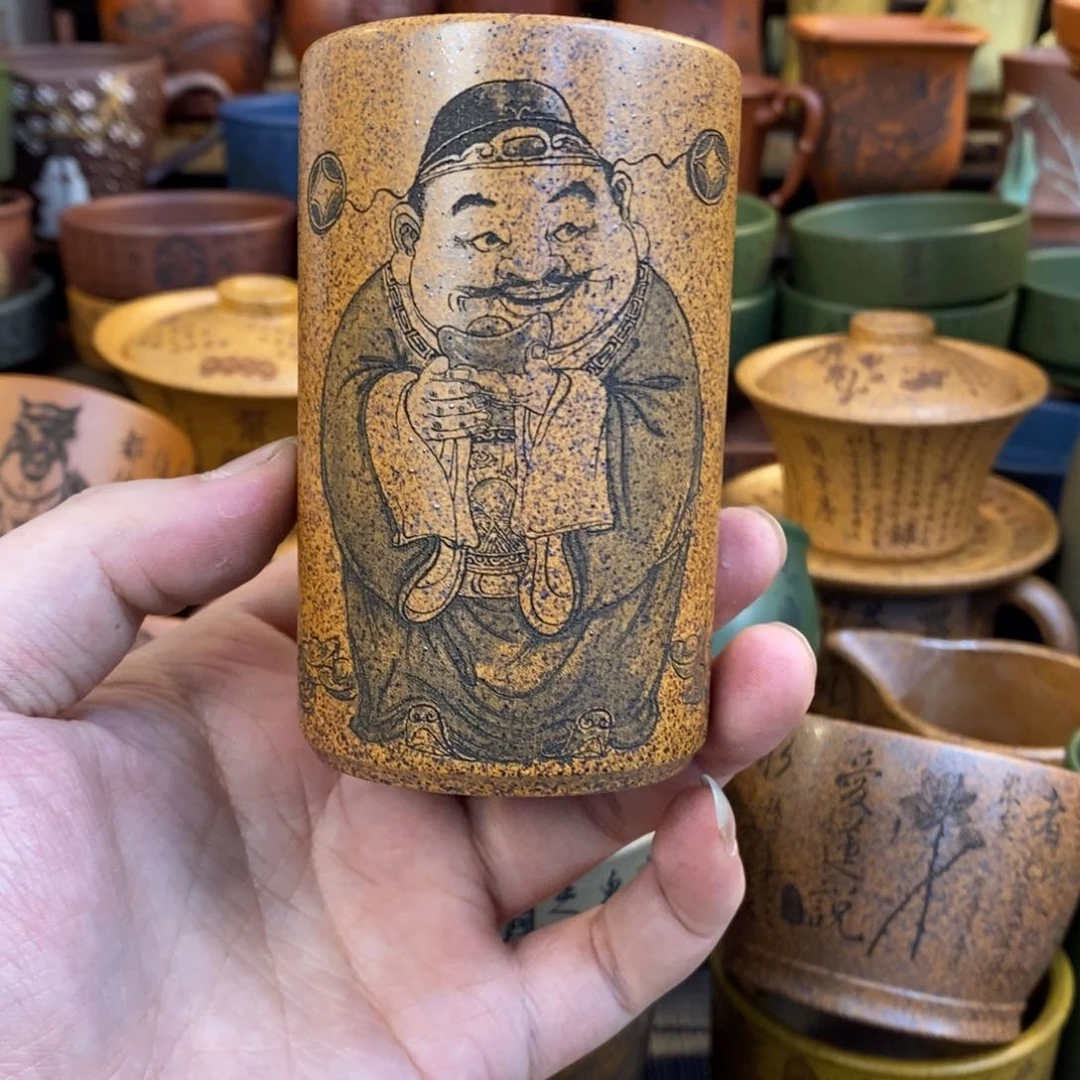 紫砂杯子宜兴全手工紫砂杯