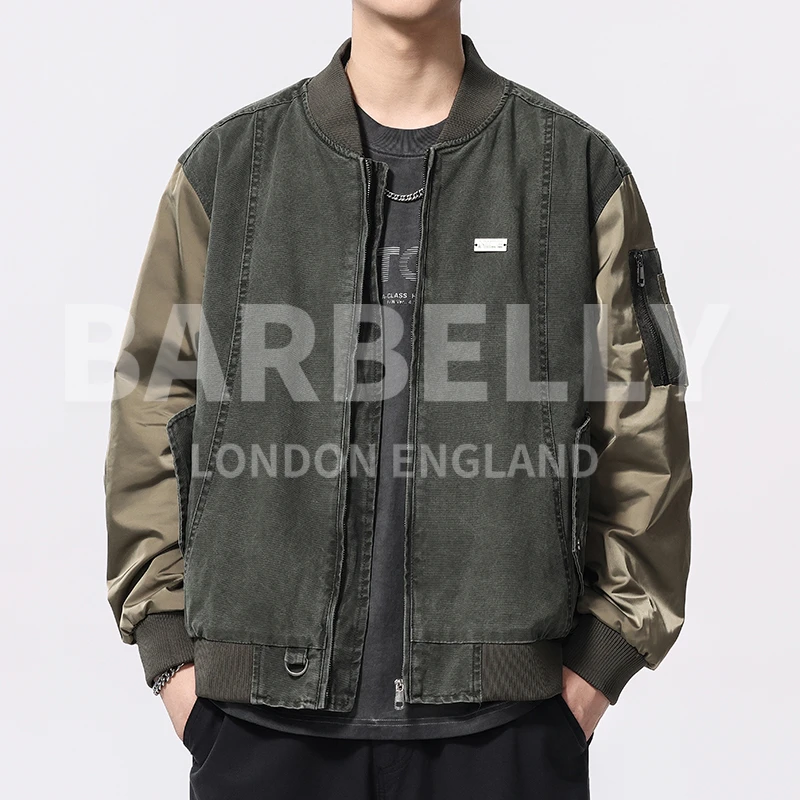 【娜先生】高克重缎面拼接手工捏褶飞行夹克运动外套