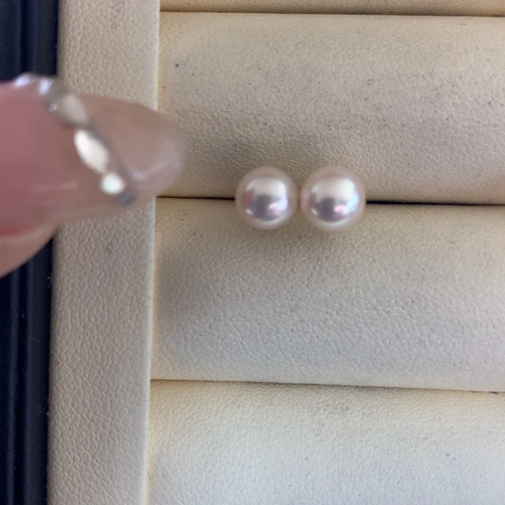 银S925镶嵌耳饰海水珍珠