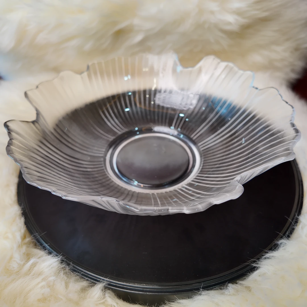 无铅水晶玻璃INS风花瓣复古手工果盘简约轻奢元素纯色水果盘日式