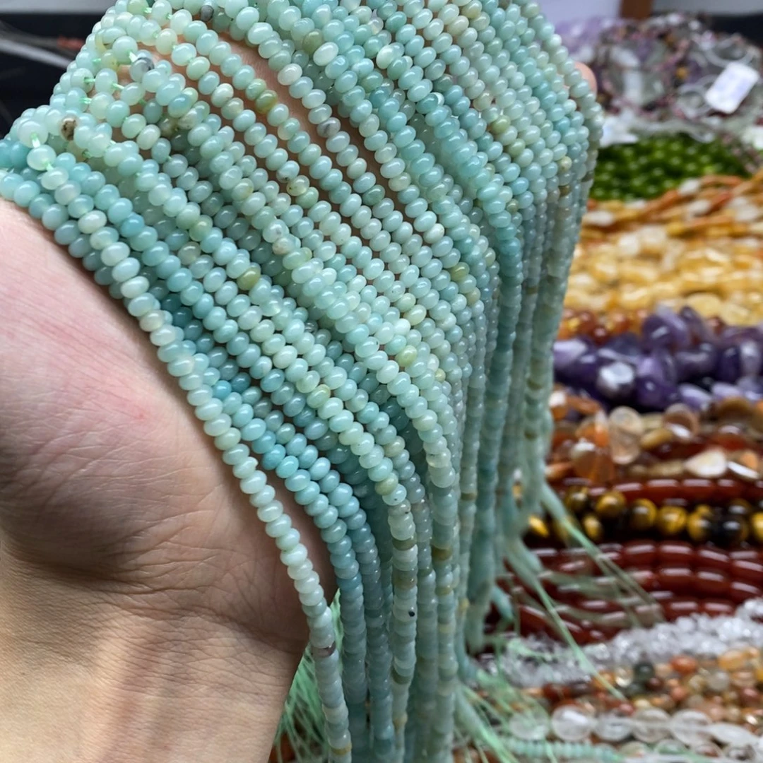 玛瑙/玉髓未镶嵌珠宝半成品一条天然2.8×4.5天河石隔片