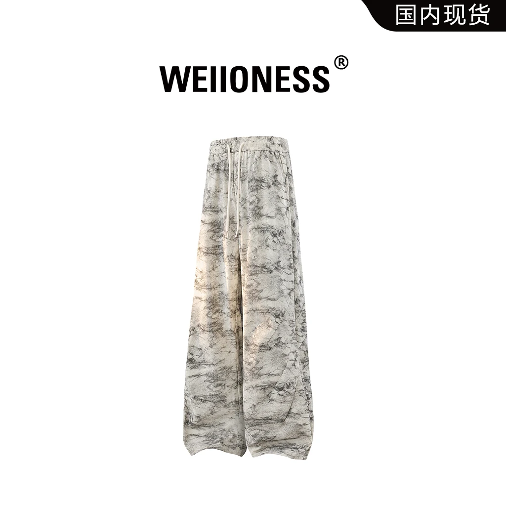 WEIIONESS美式潮流宽松男士休闲裤冬季新款直筒时尚百搭阔腿裤男