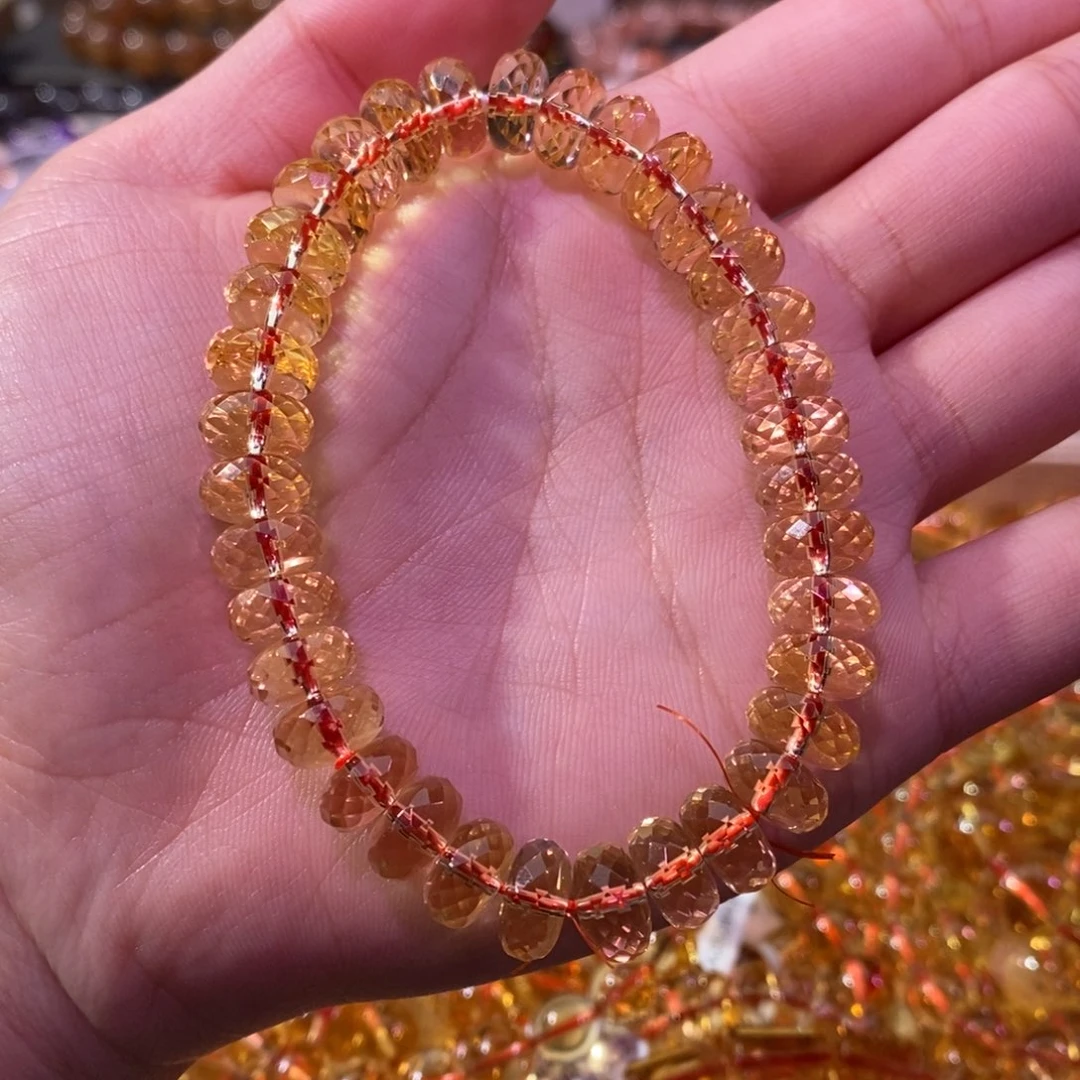 水晶手链未镶嵌黄水晶9+