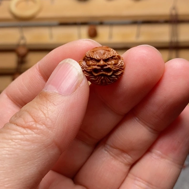 桃核雕刻钟馗单颗