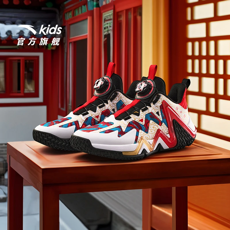 逆鳞安踏儿童男大童篮球鞋2026年上新款防滑耐磨青少年旋钮运动鞋